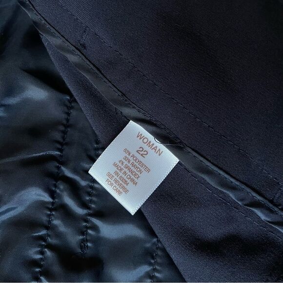 Roz & Ali The Signature Fit Navy Blue Dress Pants Women’s Size 22 - Picture 10 of 11